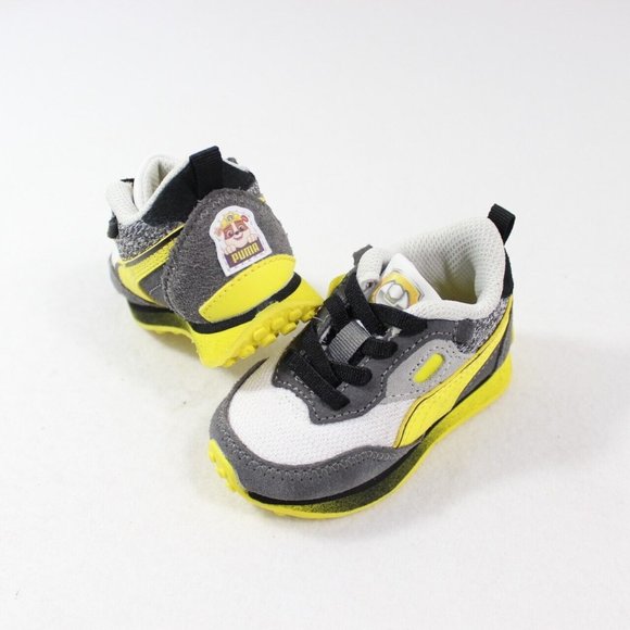 PUMA x Paw Patrol Rubble Rider FV Baby Boy Sneakers Size 4 Infant Yellow Gray - Picture 1 of 7